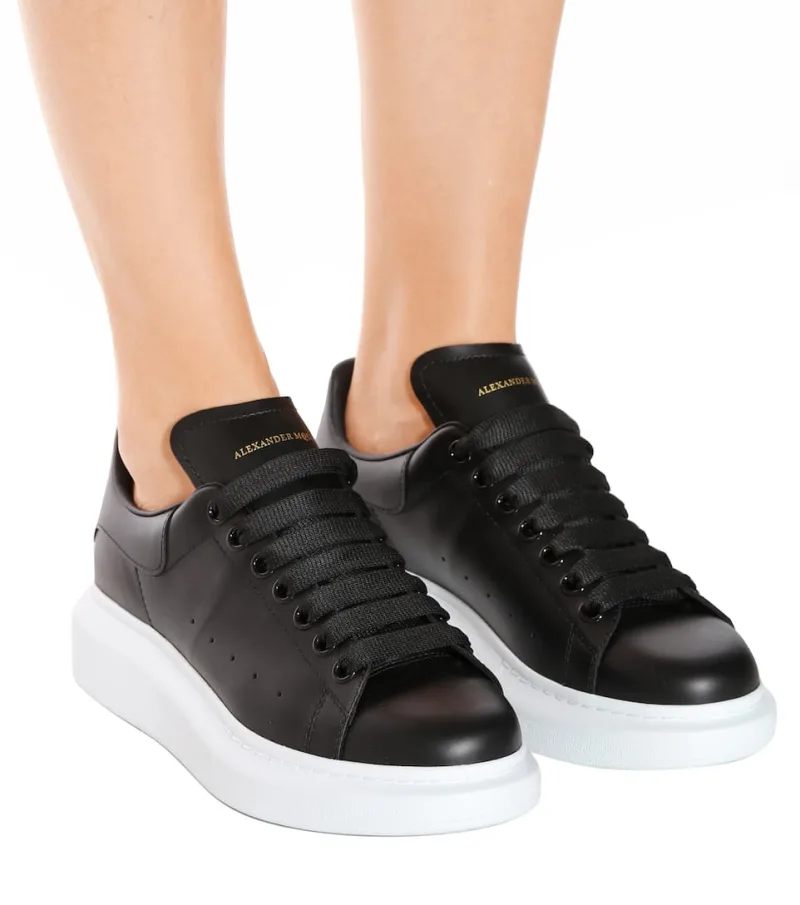 ALEXANDER MCQUEEN Siyah Logolu Kadın Deri Sneaker