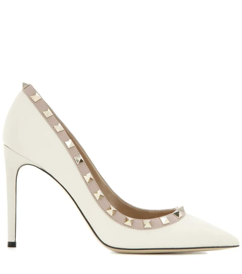 Valentino Garavani Rockstud Krem Stiletto