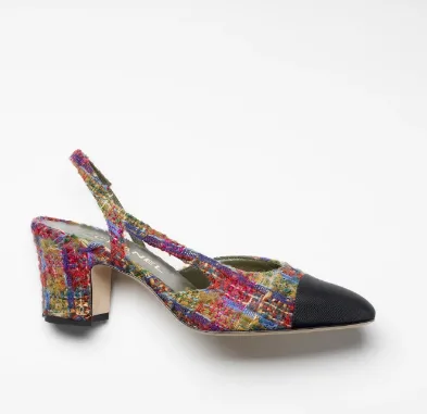 Chanel Slingback Multicolour Tweed