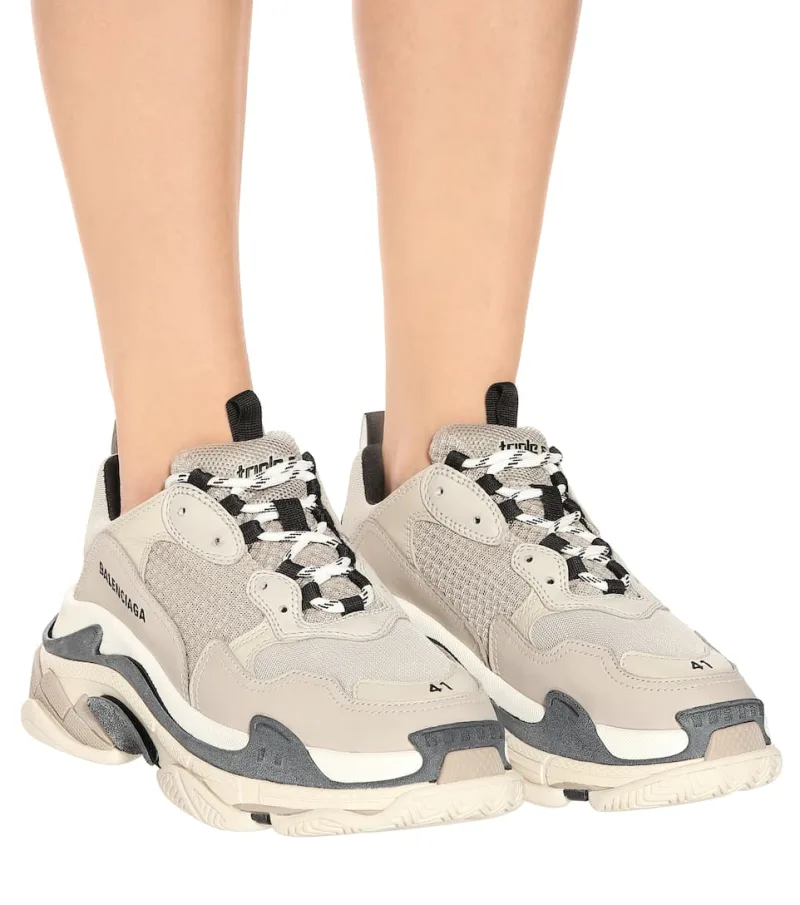 BALENCIAGA Triple S Sneakers beige&black