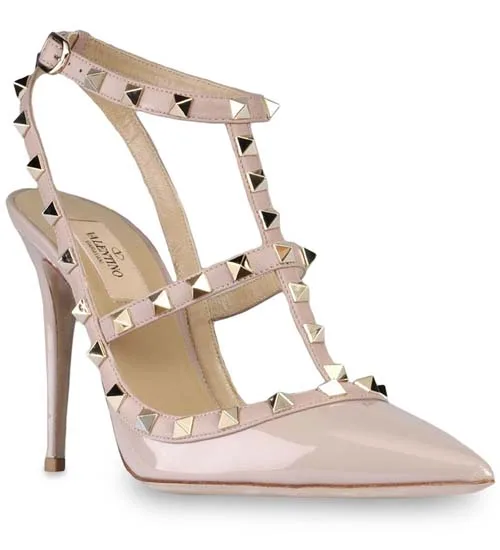 Valentino Rockstud Bej Topuklu Ayakkabı